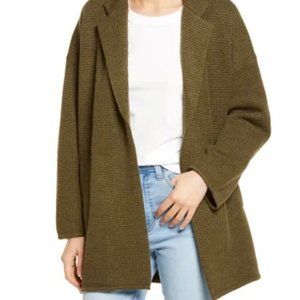 Madewell Heather Elm Laguna Stitch Wool Blend Coat - Olive Green NWOT